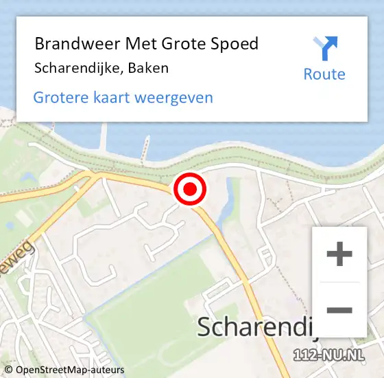 Locatie op kaart van de 112 melding: Brandweer Met Grote Spoed Naar Scharendijke, Baken op 28 september 2016 01:41