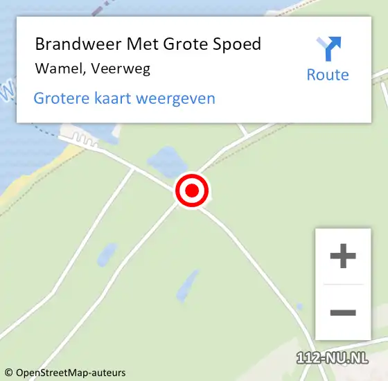 Locatie op kaart van de 112 melding: Brandweer Met Grote Spoed Naar Wamel, Veerweg op 28 september 2016 02:22