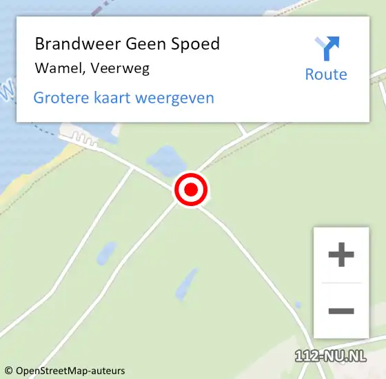 Locatie op kaart van de 112 melding: Brandweer Geen Spoed Naar Wamel, Veerweg op 28 september 2016 02:25