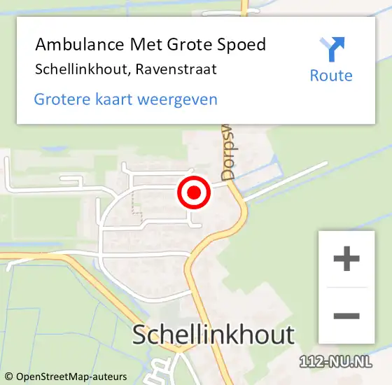 Locatie op kaart van de 112 melding: Ambulance Met Grote Spoed Naar Schellinkhout, Ravenstraat op 28 december 2013 18:20