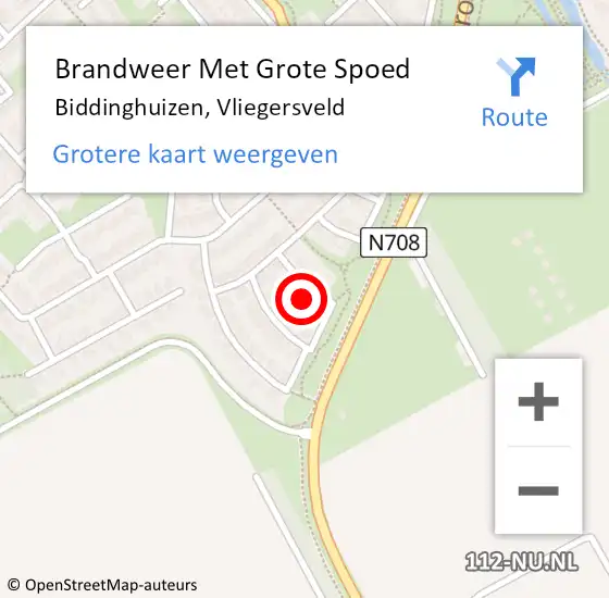 Locatie op kaart van de 112 melding: Brandweer Met Grote Spoed Naar Biddinghuizen, Vliegersveld op 28 september 2016 07:05