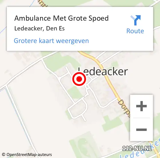 Locatie op kaart van de 112 melding: Ambulance Met Grote Spoed Naar Ledeacker, Den Es op 28 september 2016 11:49