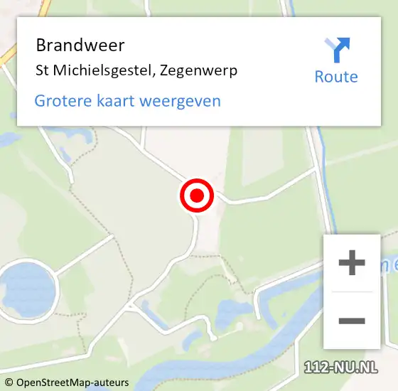 Locatie op kaart van de 112 melding: Brandweer St Michielsgestel, Zegenwerp op 28 september 2016 12:38