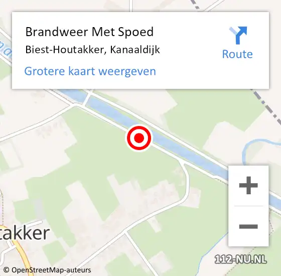 Locatie op kaart van de 112 melding: Brandweer Met Spoed Naar Biest-Houtakker, Kanaaldijk op 28 september 2016 12:43