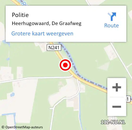 Locatie op kaart van de 112 melding: Politie Heerhugowaard, De Graafweg op 28 september 2016 12:52