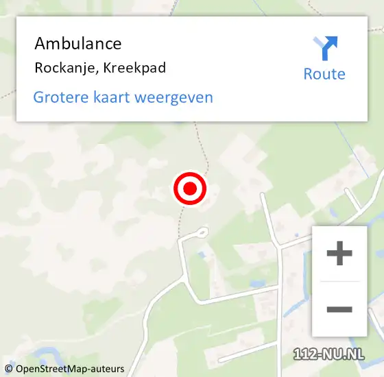 Locatie op kaart van de 112 melding: Ambulance Rockanje, Kreekpad op 28 september 2016 13:38