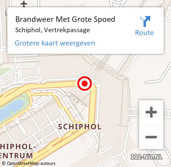 Locatie op kaart van de 112 melding: Brandweer Met Grote Spoed Naar Schiphol, Vertrekpassage op 28 september 2016 13:41