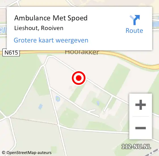 Locatie op kaart van de 112 melding: Ambulance Met Spoed Naar Lieshout, Rooiven op 28 september 2016 13:43