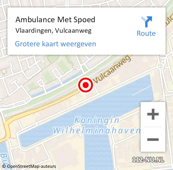 Locatie op kaart van de 112 melding: Ambulance Met Spoed Naar Vlaardingen, Vulcaanweg op 28 september 2016 13:53