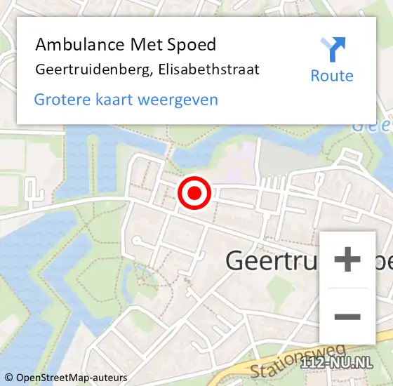 Locatie op kaart van de 112 melding: Ambulance Met Spoed Naar Geertruidenberg, Elisabethstraat op 28 september 2016 14:22