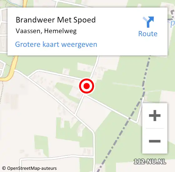 Locatie op kaart van de 112 melding: Brandweer Met Spoed Naar Vaassen, Hemelweg op 28 september 2016 16:55