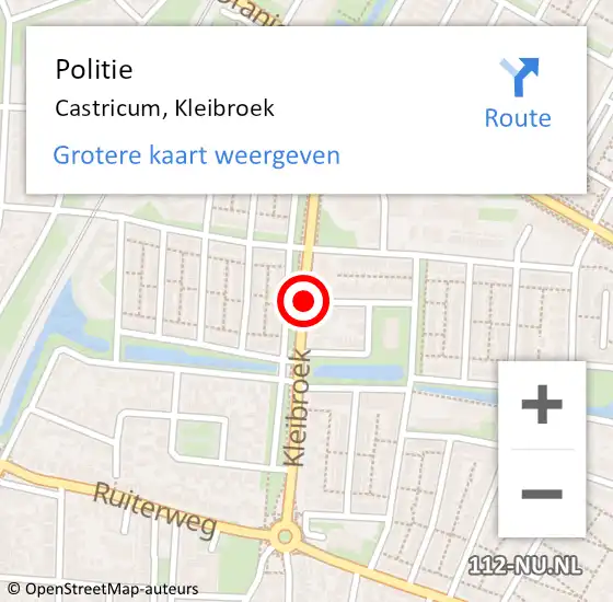 Locatie op kaart van de 112 melding: Politie Castricum, Kleibroek op 28 september 2016 17:34