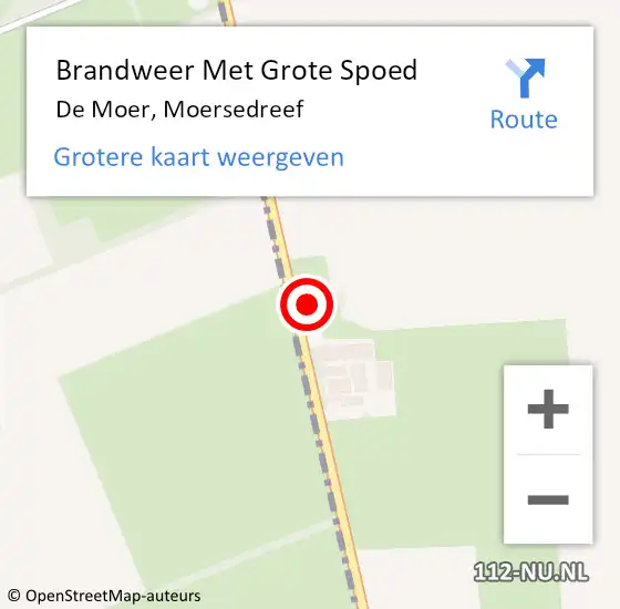 Locatie op kaart van de 112 melding: Brandweer Met Grote Spoed Naar De Moer, Moersedreef op 28 september 2016 18:17