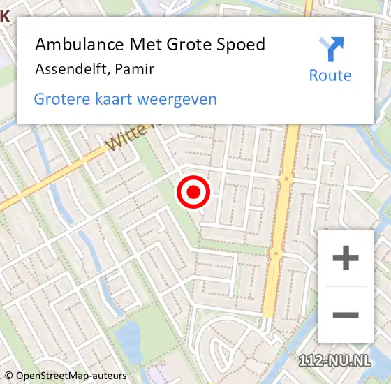 Locatie op kaart van de 112 melding: Ambulance Met Grote Spoed Naar Assendelft, Pamir op 28 september 2016 18:22