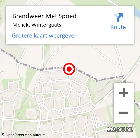 Locatie op kaart van de 112 melding: Brandweer Met Spoed Naar Melick, Wintergaats op 28 september 2016 19:33