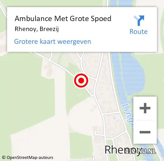 Locatie op kaart van de 112 melding: Ambulance Met Grote Spoed Naar Rhenoy, Breezij op 29 september 2016 01:55