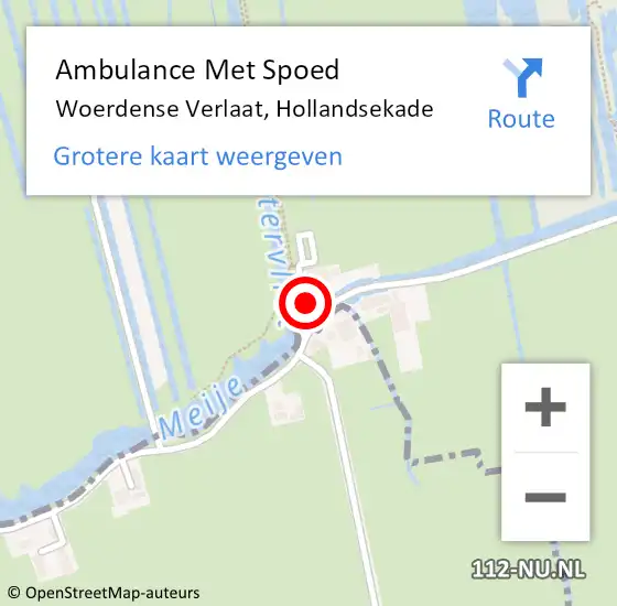 Locatie op kaart van de 112 melding: Ambulance Met Spoed Naar Woerdense Verlaat, Hollandsekade op 29 september 2016 03:09