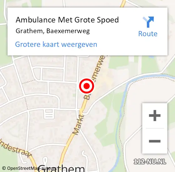 Locatie op kaart van de 112 melding: Ambulance Met Grote Spoed Naar Grathem, Baexemerweg op 29 september 2016 06:42