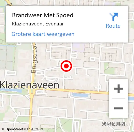 Locatie op kaart van de 112 melding: Brandweer Met Spoed Naar Klazienaveen, Evenaar op 28 december 2013 21:10