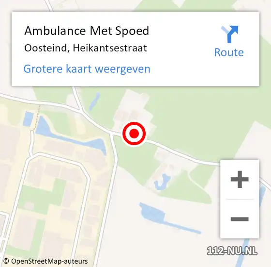 Locatie op kaart van de 112 melding: Ambulance Met Spoed Naar Oosteind, Heikantsestraat op 29 september 2016 07:30