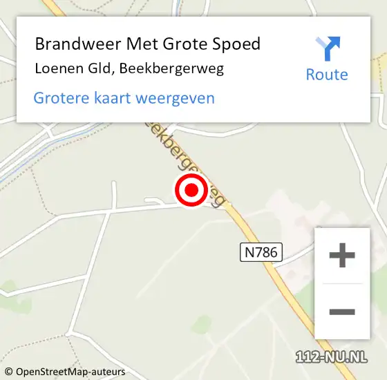 Locatie op kaart van de 112 melding: Brandweer Met Grote Spoed Naar Loenen Gld, Beekbergerweg op 28 december 2013 21:41