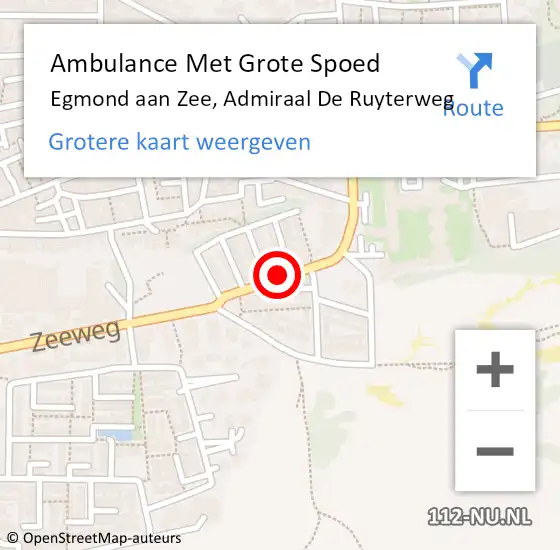 Locatie op kaart van de 112 melding: Ambulance Met Grote Spoed Naar Egmond aan Zee, Admiraal De Ruyterweg op 29 september 2016 11:08