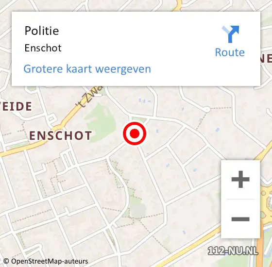 Locatie op kaart van de 112 melding: Politie Enschot op 29 september 2016 11:17