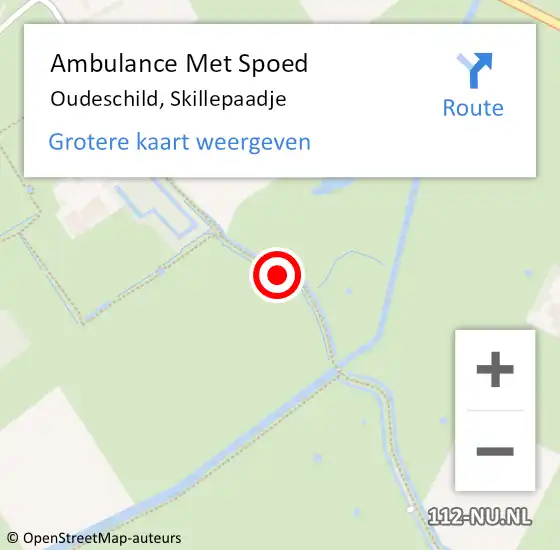 Locatie op kaart van de 112 melding: Ambulance Met Spoed Naar Oudeschild, Skillepaadje op 29 september 2016 12:07