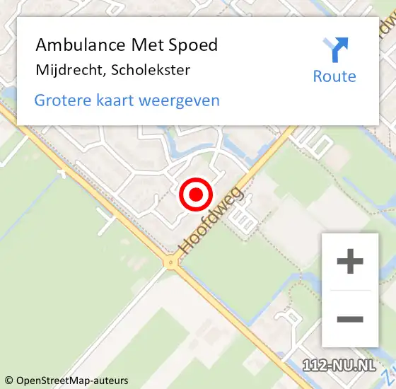 Locatie op kaart van de 112 melding: Ambulance Met Spoed Naar Mijdrecht, Scholekster op 29 september 2016 12:24