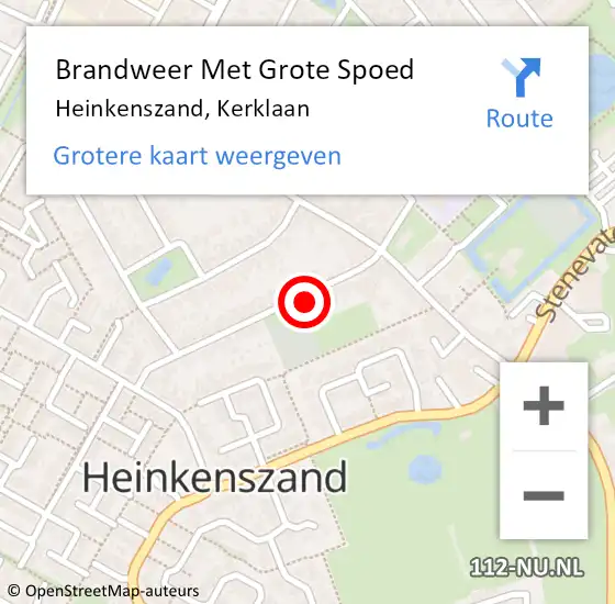 Locatie op kaart van de 112 melding: Brandweer Met Grote Spoed Naar Heinkenszand, Kerklaan op 28 december 2013 22:13