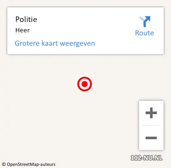 Locatie op kaart van de 112 melding: Politie Heer op 29 september 2016 15:50