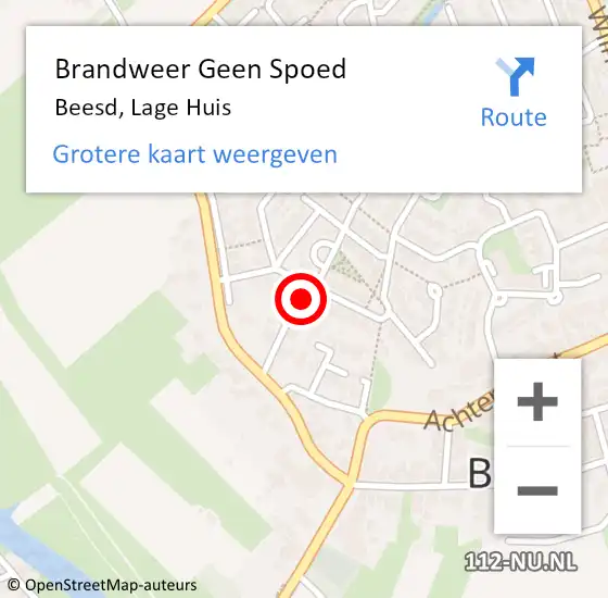 Locatie op kaart van de 112 melding: Brandweer Geen Spoed Naar Beesd, Lage Huis op 28 december 2013 22:50