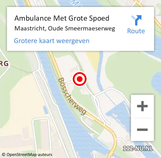 Locatie op kaart van de 112 melding: Ambulance Met Grote Spoed Naar Maastricht, Oude Smeermaeserweg op 28 december 2013 22:59