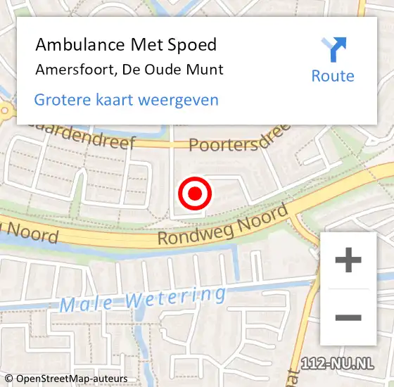 Locatie op kaart van de 112 melding: Ambulance Met Spoed Naar Amersfoort, De Oude Munt op 29 september 2016 17:36