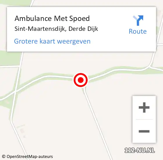 Locatie op kaart van de 112 melding: Ambulance Met Spoed Naar Sint-Maartensdijk, Derde Dijk op 29 september 2016 18:56