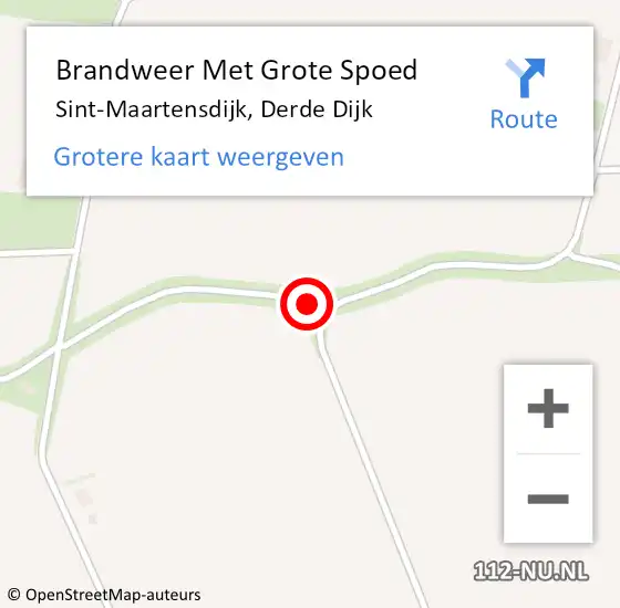 Locatie op kaart van de 112 melding: Brandweer Met Grote Spoed Naar Sint-Maartensdijk, Derde Dijk op 29 september 2016 18:59