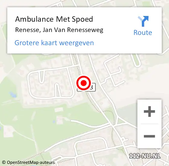 Locatie op kaart van de 112 melding: Ambulance Met Spoed Naar Renesse, Jan Van Renesseweg op 29 september 2016 19:07