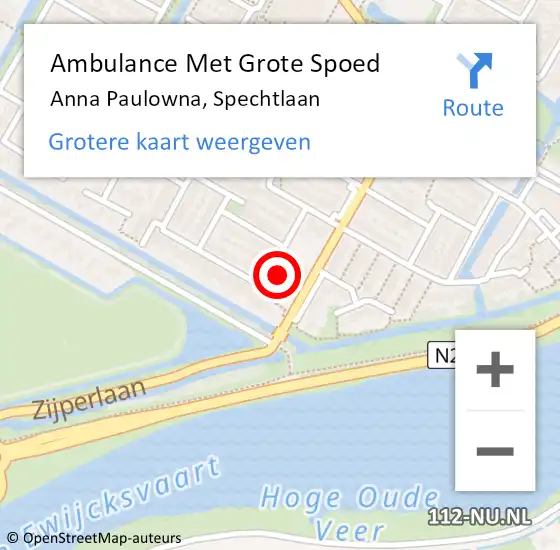 Locatie op kaart van de 112 melding: Ambulance Met Grote Spoed Naar Anna Paulowna, Spechtlaan op 28 december 2013 23:11