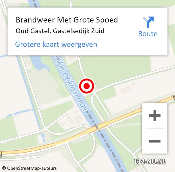 Locatie op kaart van de 112 melding: Brandweer Met Grote Spoed Naar Oud Gastel, Gastelsedijk Zuid op 29 september 2016 21:17