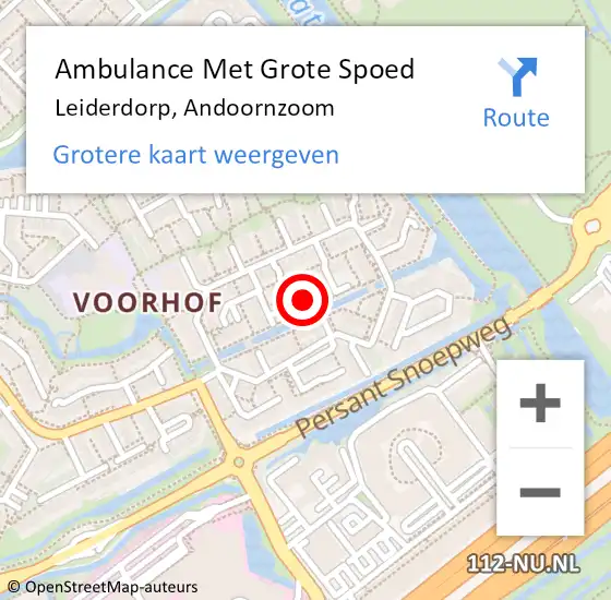 Locatie op kaart van de 112 melding: Ambulance Met Grote Spoed Naar Leiderdorp, Andoornzoom op 29 september 2016 21:23