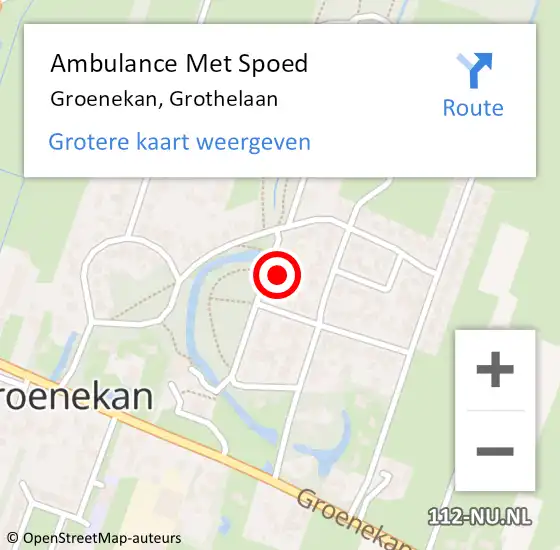 Locatie op kaart van de 112 melding: Ambulance Met Spoed Naar Groenekan, Grothelaan op 28 december 2013 23:32