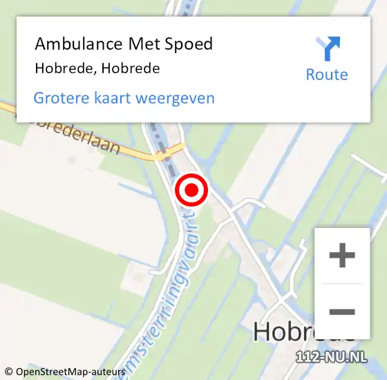 Locatie op kaart van de 112 melding: Ambulance Met Spoed Naar Hobrede, Hobrede op 29 september 2016 23:00