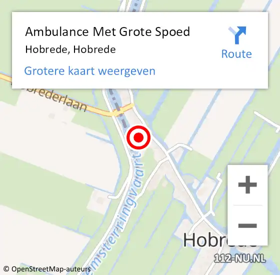Locatie op kaart van de 112 melding: Ambulance Met Grote Spoed Naar Hobrede, Hobrede op 29 september 2016 23:01