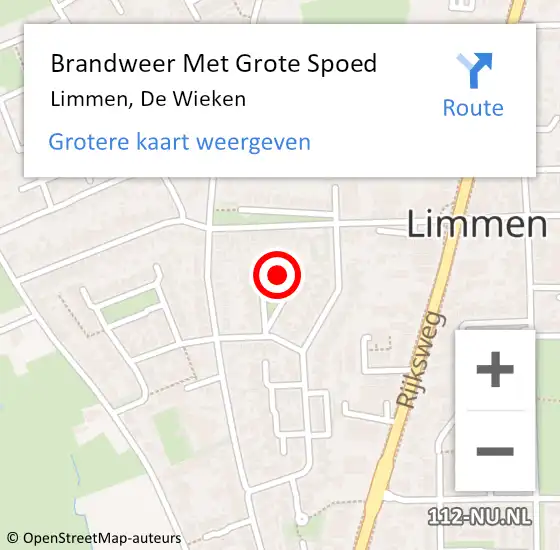 Locatie op kaart van de 112 melding: Brandweer Met Grote Spoed Naar Limmen, De Wieken op 28 december 2013 23:43