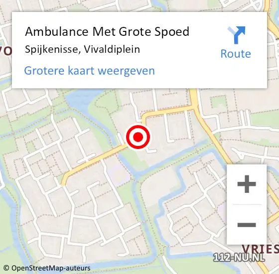 Locatie op kaart van de 112 melding: Ambulance Met Grote Spoed Naar Spijkenisse, Vivaldiplein op 30 september 2016 01:01