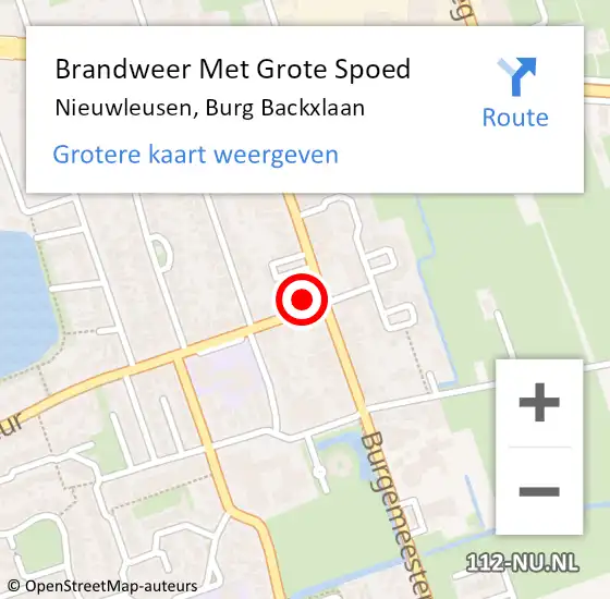 Locatie op kaart van de 112 melding: Brandweer Met Grote Spoed Naar Nieuwleusen, Burg Backxlaan op 30 september 2016 01:42