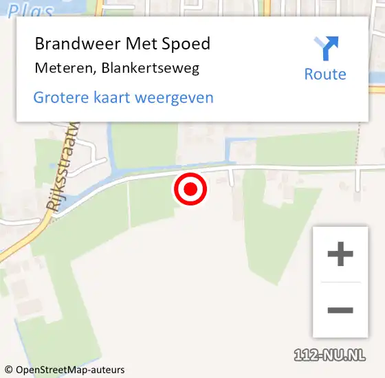 Locatie op kaart van de 112 melding: Brandweer Met Spoed Naar Meteren, Blankertseweg op 30 september 2016 02:01