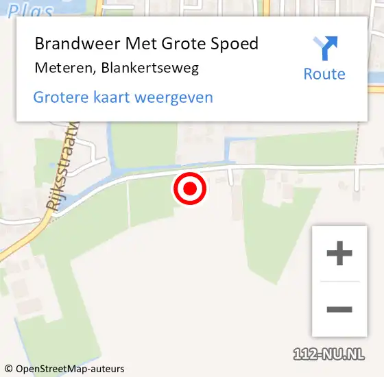 Locatie op kaart van de 112 melding: Brandweer Met Grote Spoed Naar Meteren, Blankertseweg op 30 september 2016 02:07