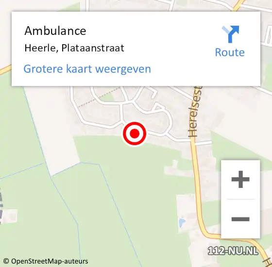 Locatie op kaart van de 112 melding: Ambulance Heerle, Plataanstraat op 30 september 2016 08:18