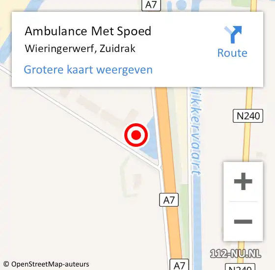 Locatie op kaart van de 112 melding: Ambulance Met Spoed Naar Wieringerwerf, Zuidrak op 30 september 2016 09:03